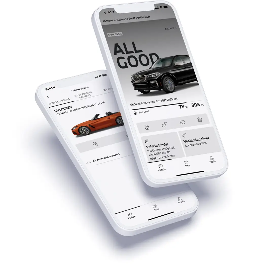 BMW vehicle status on the My BMW App